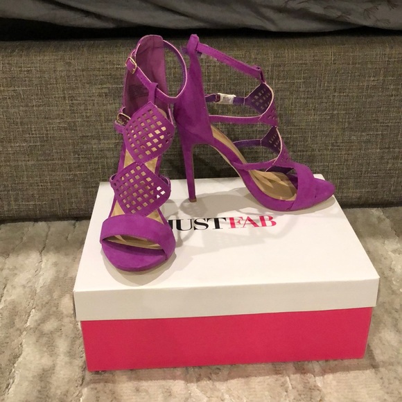 JustFab Shoes - NIB Women’s High Heel Purple Sandals Sz 6.5